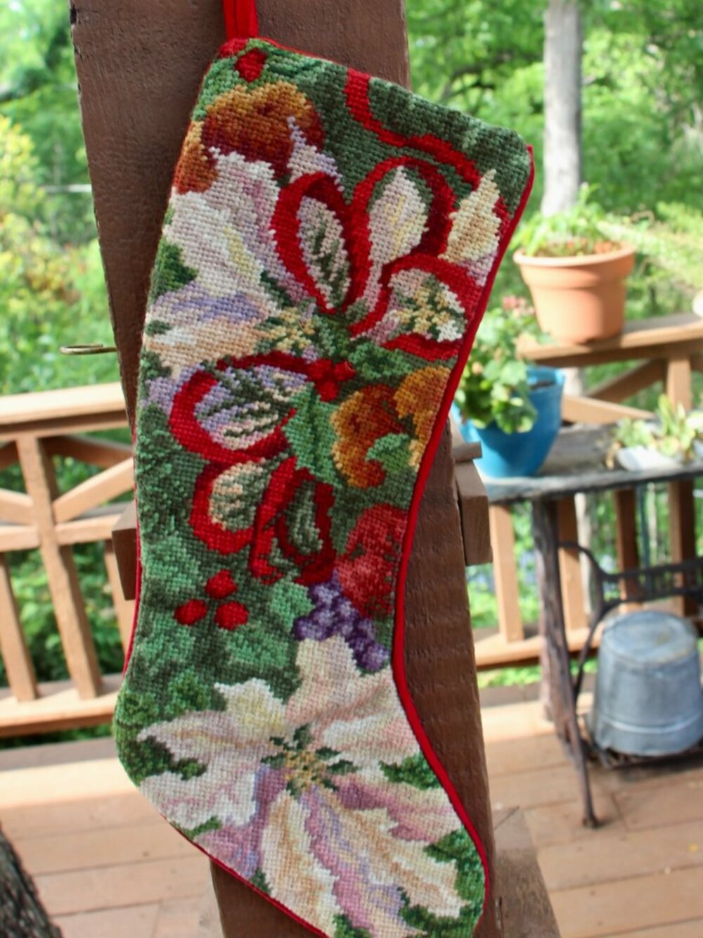 Needlepoint vintage stocking